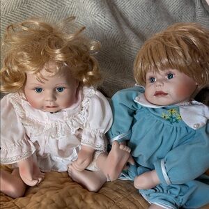 Vintage Boy and Girl “Twins” Porcelain Dolls